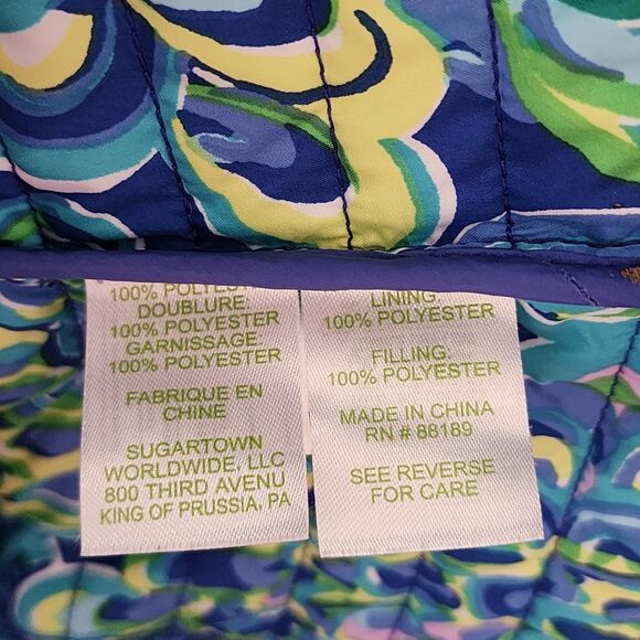 Lilly Pulitzer Womens Blake Quilted Barn Sleeveless Jacket Iris Blue Vest Sz XS - Picture 7 of 8